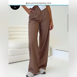 Princess Polly Archer pants, brown, size 4, NWOT, never worn